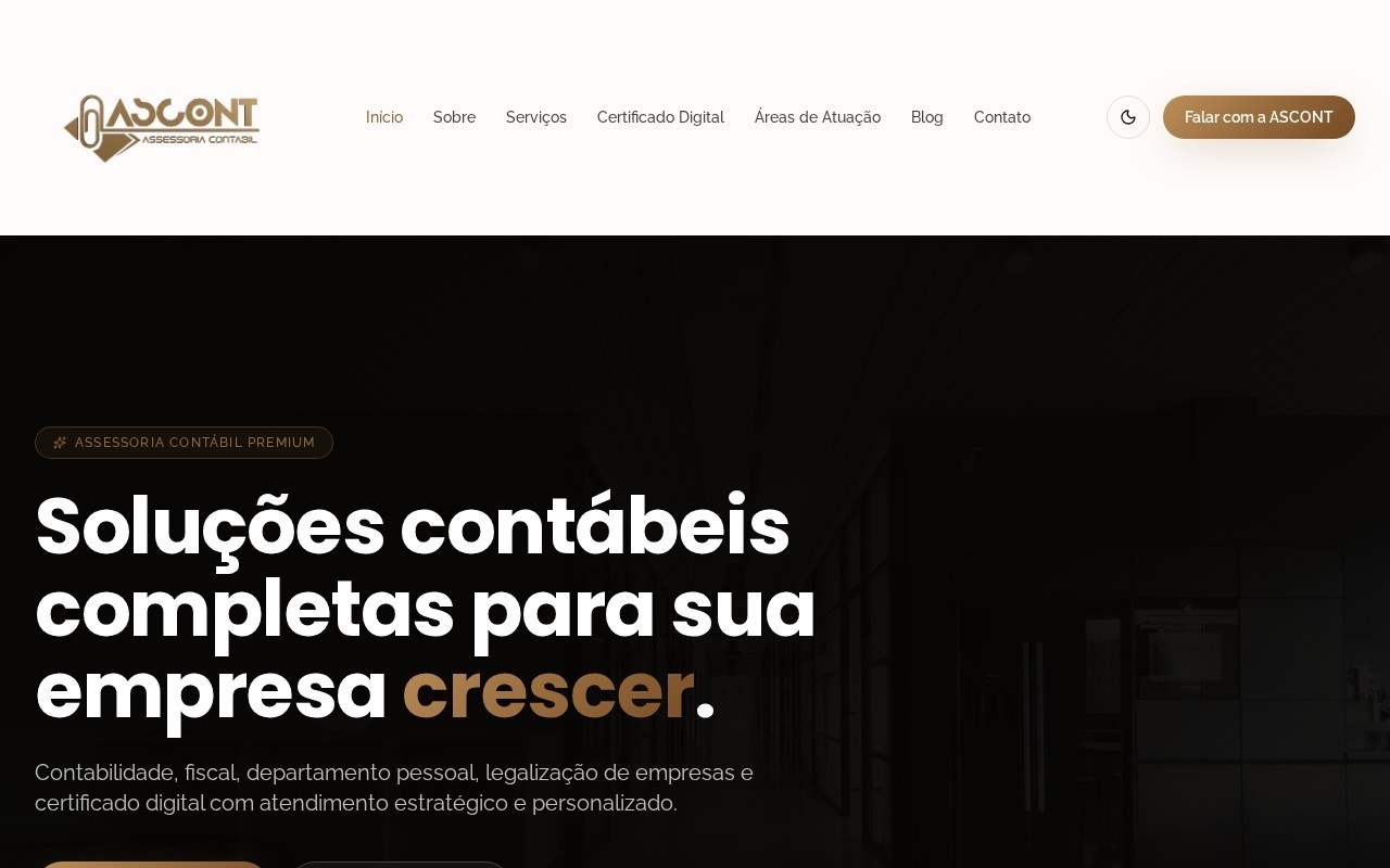 Preview do site ASCONT Assessoria Contábil — projeto entregue pela AtivaSite