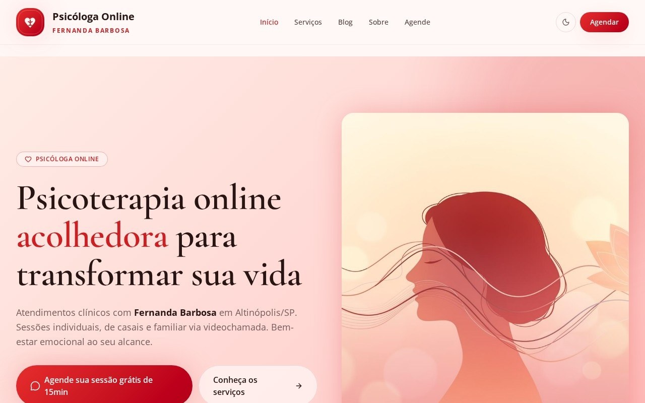 Preview do site Psicóloga Virtual — projeto entregue pela AtivaSite